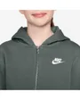 Sweat zip à capuche Garçon K NSW CLUB FLC HD FZ LS LBR Vert