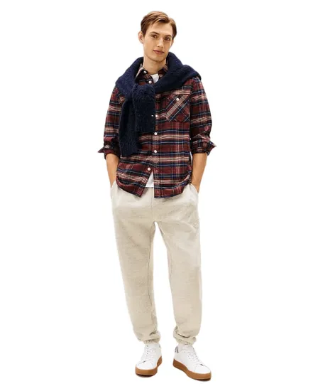 Chemise Homme FLANNEL TARTAN POCKET RF SHIRT Bordeaux