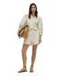 Blouse Femme Broderie 3D Relief Blanc Crème