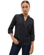 Chemisier Femme VMBUMPY LS GLITTER SHIRT WVN GA NOOS Noir/Argent