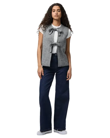 Gilet Femme Pcsilly Sl Rev Tie Vest