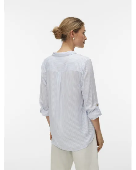 Chemisier Femme VMBUMPY L/S SHIRT NEW WVN GA NOOS Bleu Rayé