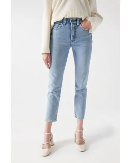 Jean Femme GLAMOUR CROP SLIM BL Bleu