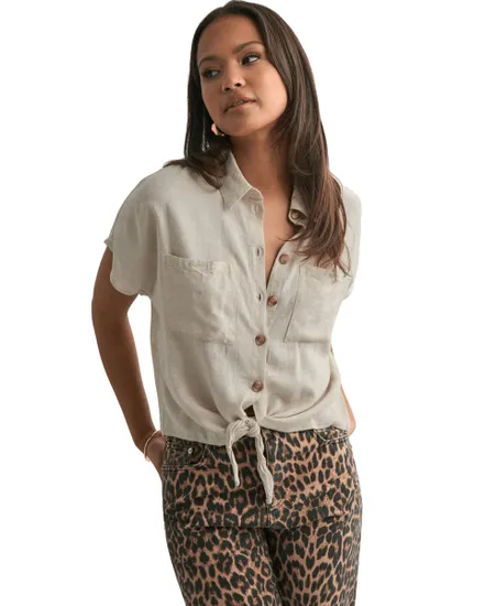 Chemise Femme PCPIA SS Tie Shirt Wvn Noos