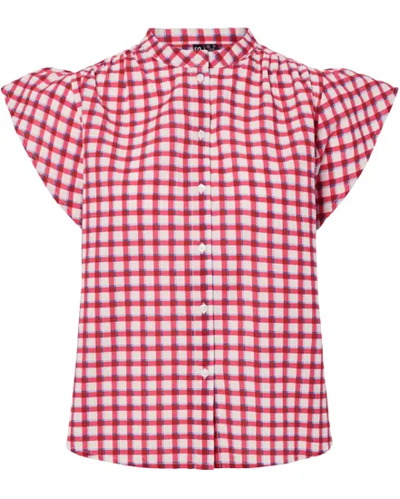 Chemise Femme PCJAVIER SS Check Shirt
