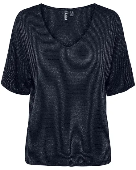 Tee Shirt Femme Pcbillo Oversized Rayures Lurex