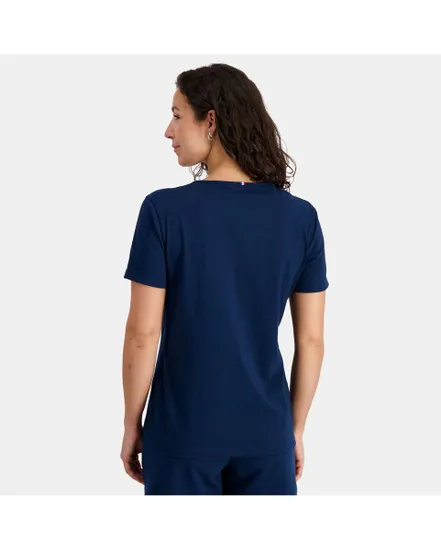 T-Shirt Femme ESS TEE SS COL V N1 W Bleu