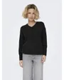 Pull Femme ONLCAMILLA V-NECK L/S PULLOVER KNT NOOS Noir