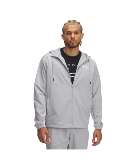 Veste zip à capuche Homme UA RIVAL WVN WINDBREAKER Gris