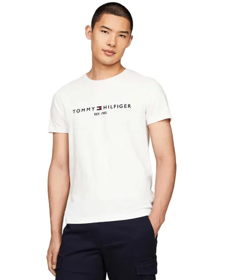 T-shirt col rond Homme CORE TOMMY LOGO TEE Blanc