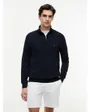 Pull col zippé Homme ESSENTIAL COTTON ZIP MOCK Bleu Marine