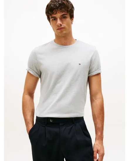 T-shirt col rond Homme ESSENTIAL REG FIT HEATHER TEE Gris Clair