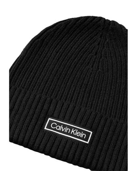 Bonnet Homme PATCH CHUNKY RIB COTTON BEANIE Noir