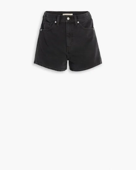 Short en jean Femme HIGH WAISTED MOM SHORT Noir