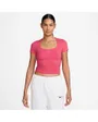 T-shirt Femme W NSW NK CHLL SS SQR NCK TOP Rose