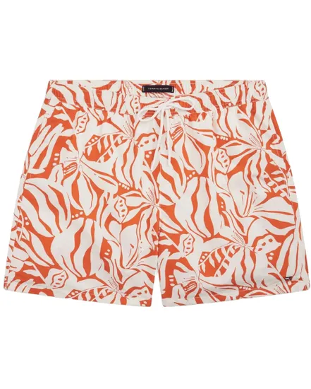 Short De Bain Homme Abstract Floral Bonfire Orange