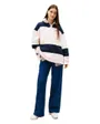 Polo manches longues Femme BADGE STRIPE RUG Rose Pale/Marine