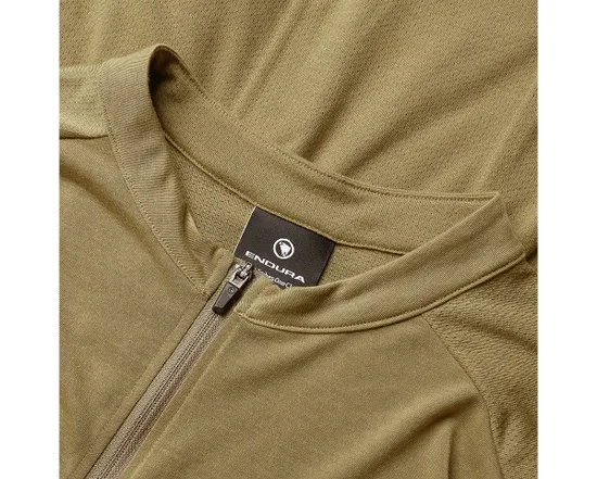 Maillot manches courtes Homme LOOP ZIPPED Vert Tweed