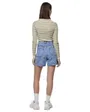 Short Jean Femme Broderie Florale