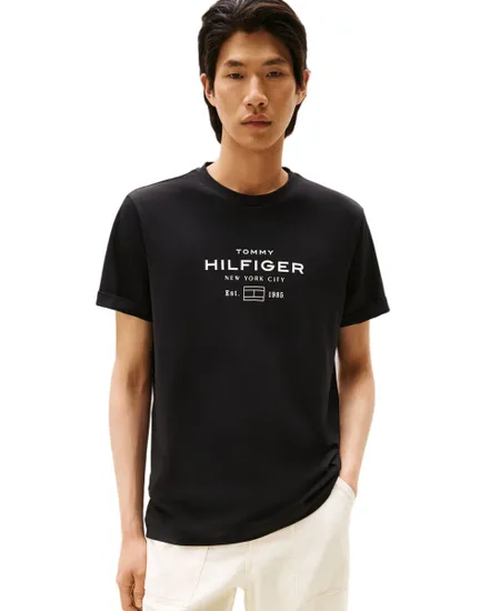 T-shirt col rond Homme HILFIGER STACK GRAPHIC TEE Noir