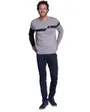Pull col rond Homme TURINI Gris Clair Chiné