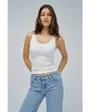 Débardeur Femme TANK TOP WITH EMBROIDERED BRANDING Blanc