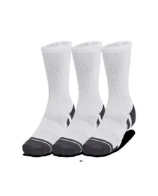 Lot de 3 paires de Chaussettes Unisexe UA PERFORMANCE TECH 3PK CREW Blanc