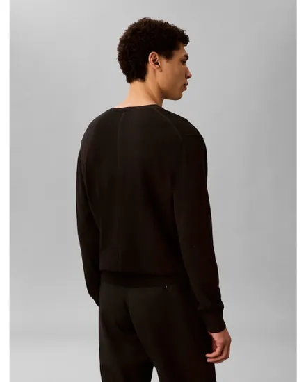 Pull col rond Homme LS SUPIMA COTTON CREW 14GG Noir