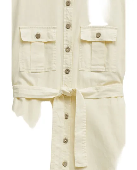 Robe Chemise Femme Sans Manches Boutons Naturels
