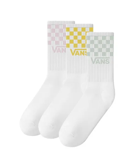 Lot de 3 paires de chaussettes Unisexe CLASSIC CHECK CREW Blanc