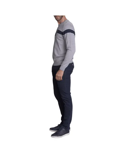 Pull col rond Homme TURINI Gris Clair Chiné