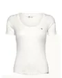 T-shirt col V Femme REG SOFT RIB ESSENTIAL SS Écru