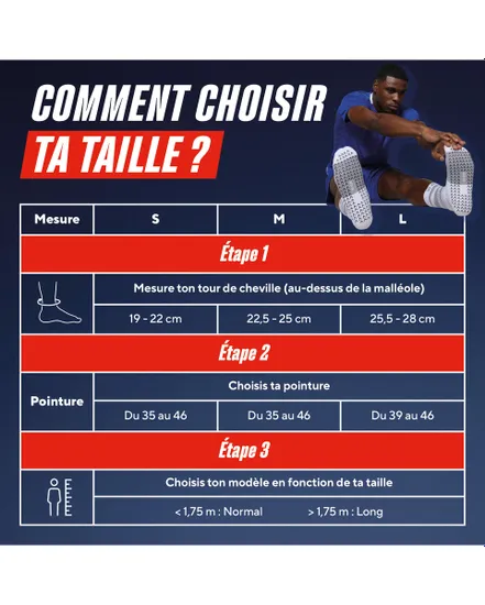 1 Paire de chaussettes compressives Homme GRIP PERFORMANCE LONG SOKS Blanc