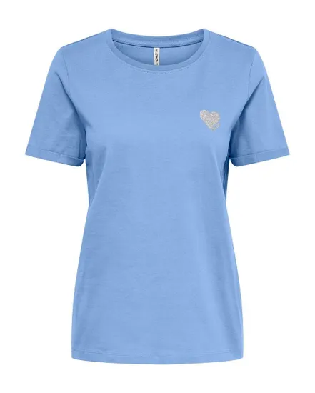 T-shirt manches courtes Femme ONLKITA LIFE S/S TOP NOOS Bleu