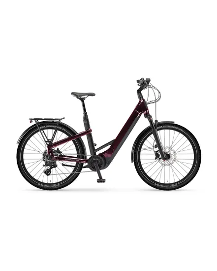 Vélo électrique trekking Femme YAKUN X10E LOW STEP Bordeaux