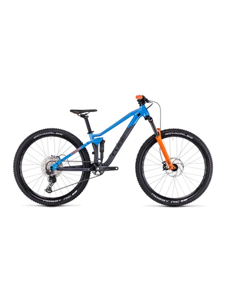 VTT tout suspendu Enfant STEREO 120 ROOKIE Gris/Bleu/Orange