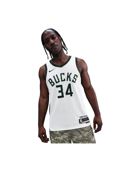 Maillot de basketball Homme MIL MNK DF SWGMN JSY ASC 22 Blanc