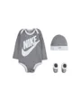 Ensemble 3 pièces Enfant FUTURA LOGO LS HAT / BODYSUIT / BOOTIE 3PC Gris