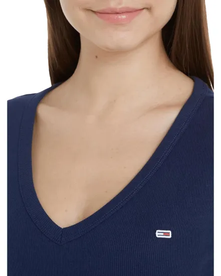 Tee-Shirt Femme Slim Essential Rib V