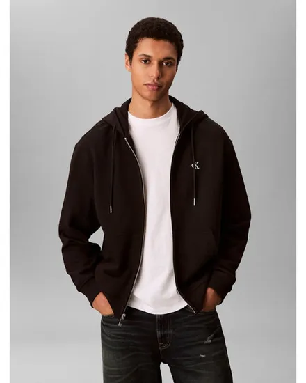 Sweat zip à capuche Homme LS EU 350TERRY MONOGRAM FZ HOODI Noir