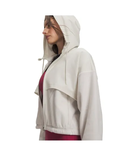 Veste zip Femme UA PERFORMANCE FLEECE JKT Beige