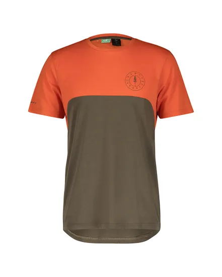 Maillot manches courtes Homme TRAIL FLOW DRI Orange/Marron