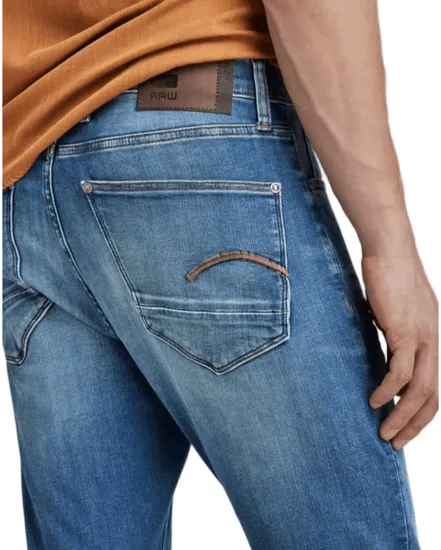Jean Homme REVEND SKINNY Bleu Moyen Medium Indigo Aged