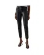 Pantalon Femme DESTINY CROPPED SKINNY IN BLACK PU Noir