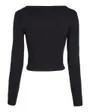 Cardigan Femme WOVEN LABEL RIB LS C Noir
