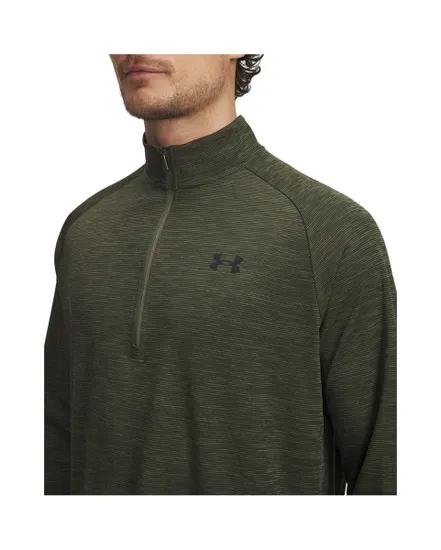 Haut d'entrainement Homme UA TECH TEXTURED 1/2 ZIP Vert
