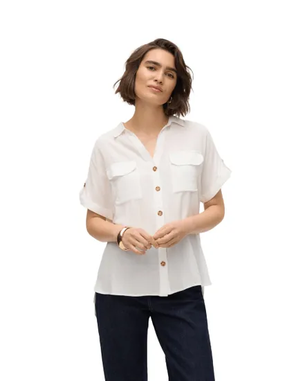 Chemise Femme VMBUMPY SS SHIRT WVN GA NOOS