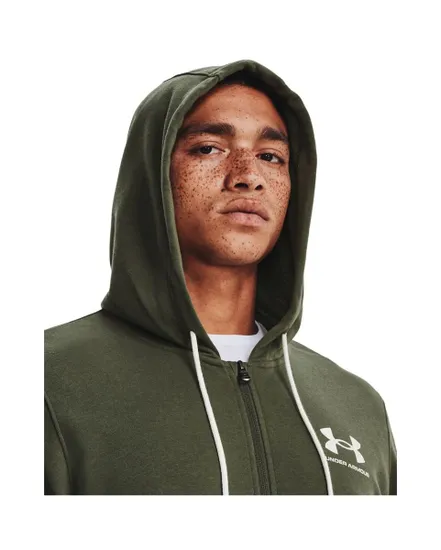 Sweat zippé à capuche Homme UA RIVAL TERRY LC FZ Vert