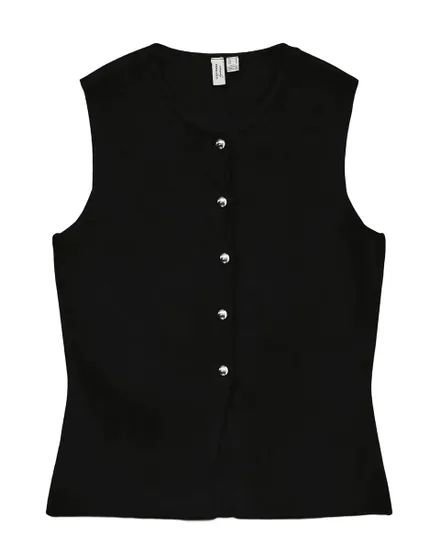 Gilet Femme Vmsaba Sl O Neck Bouton
