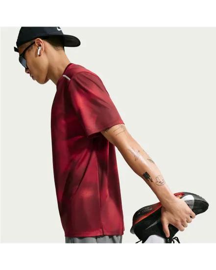 T-shirt Homme M NK DF UV MILER AOP SS Rouge